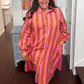 Tas Shirt Dress Pink and Golden Latte Stripe