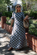 Loretta Dress - Blue Chocolate Check