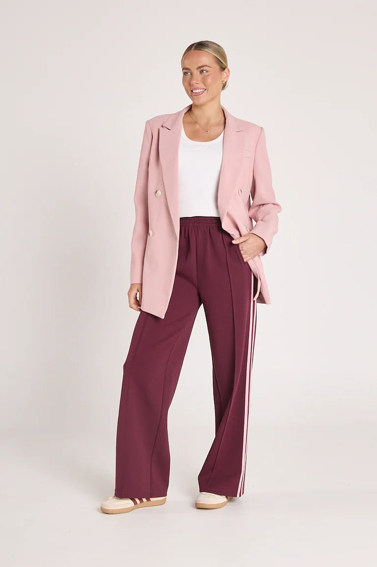 Noah wide pant - plum pink stripe