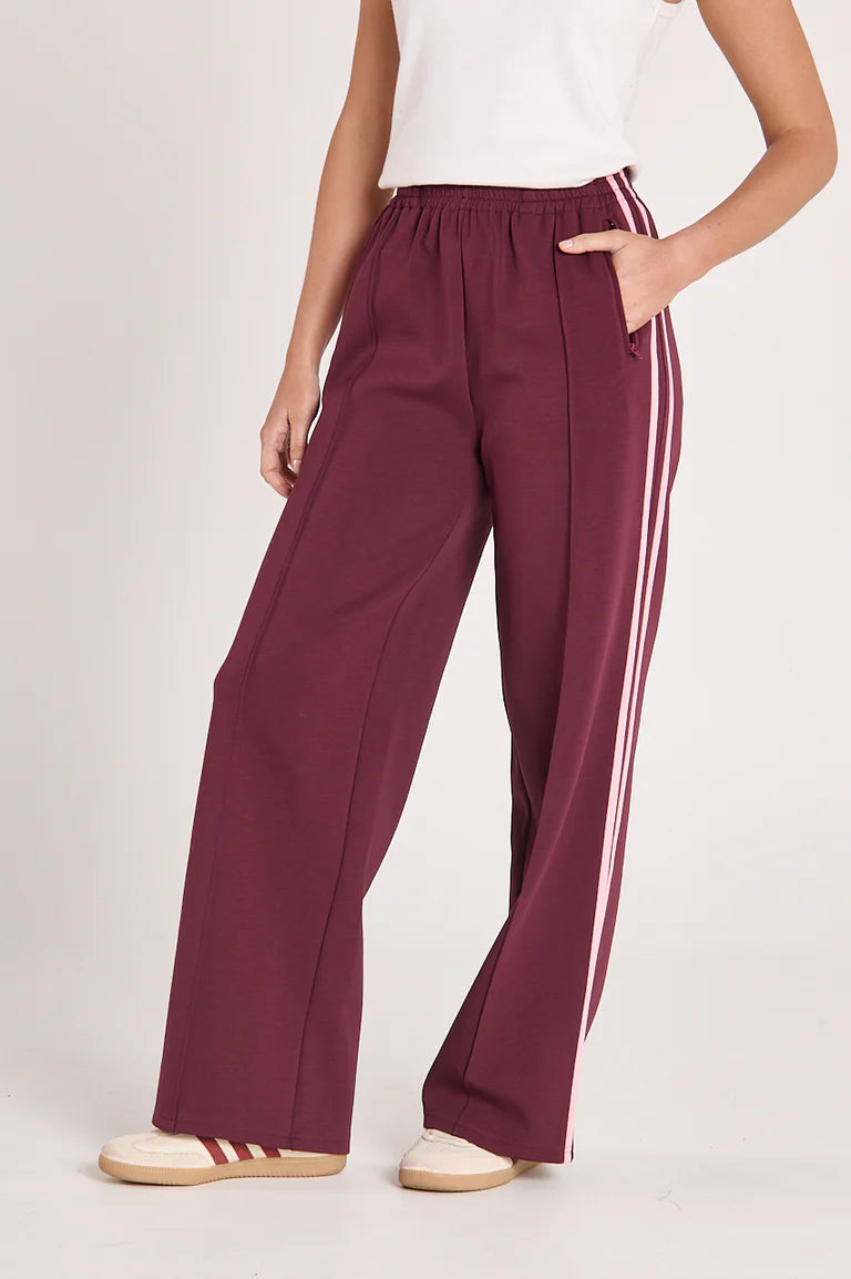 Noah wide pant - plum pink stripe
