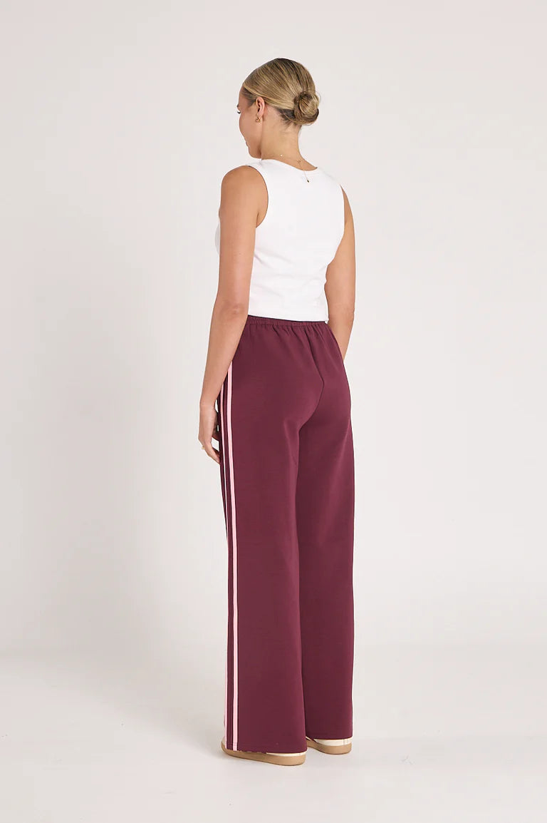 Noah wide pant - plum pink stripe