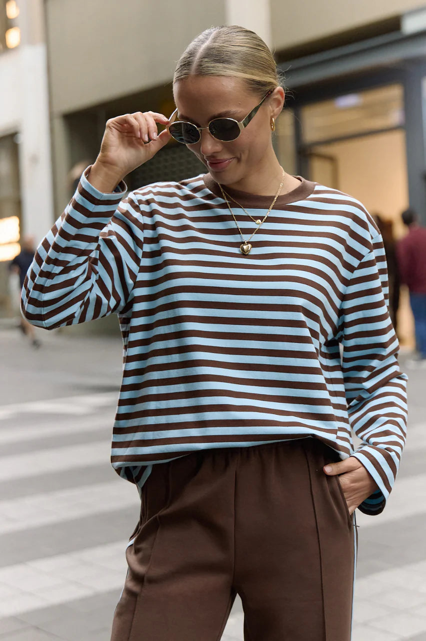 Carter Long Sleeve Tee - blue stripe
