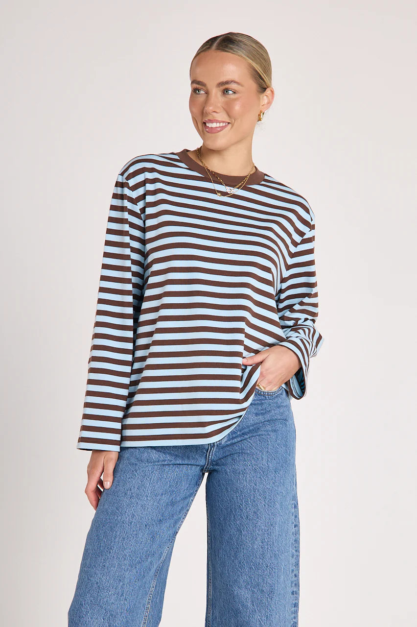 Carter Long Sleeve Tee - blue stripe