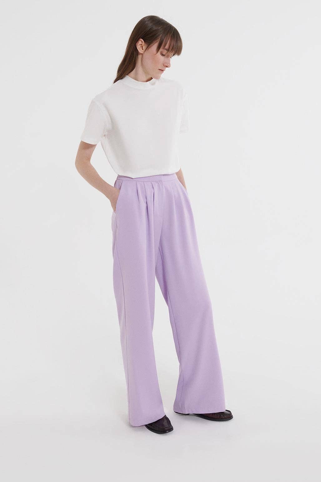 Pleated Palazzo Pants