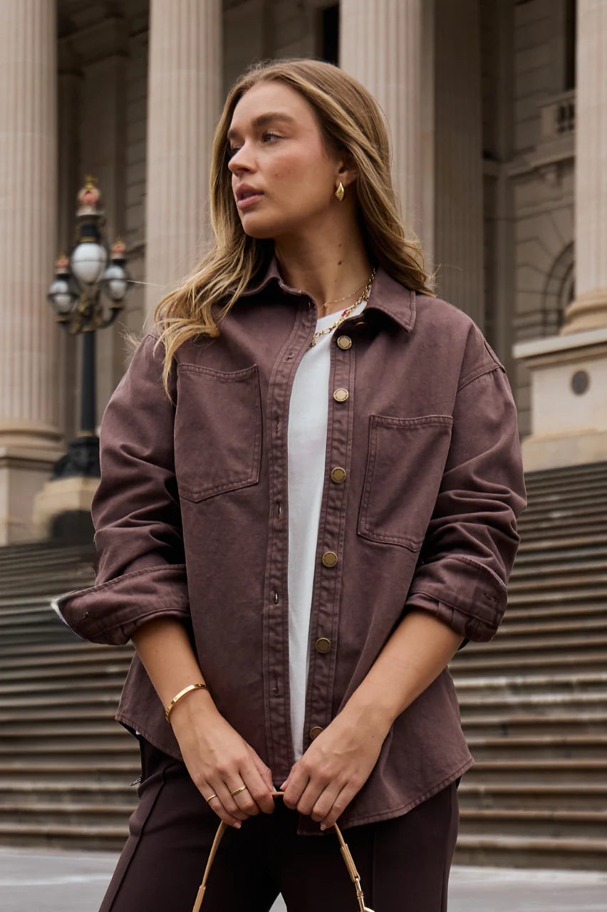 Lola Denim Jacket - chocolate