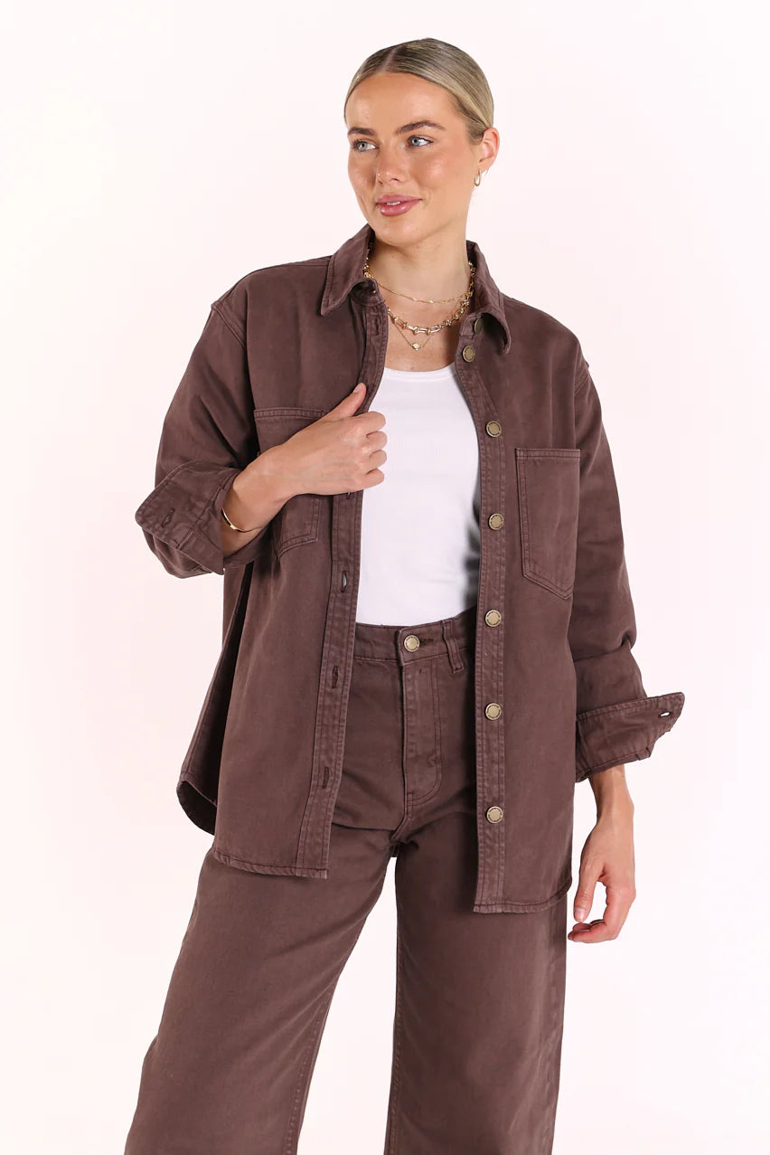 Lola Denim Jacket - chocolate