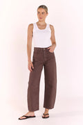 Lola Barrel Jean - Chocolate