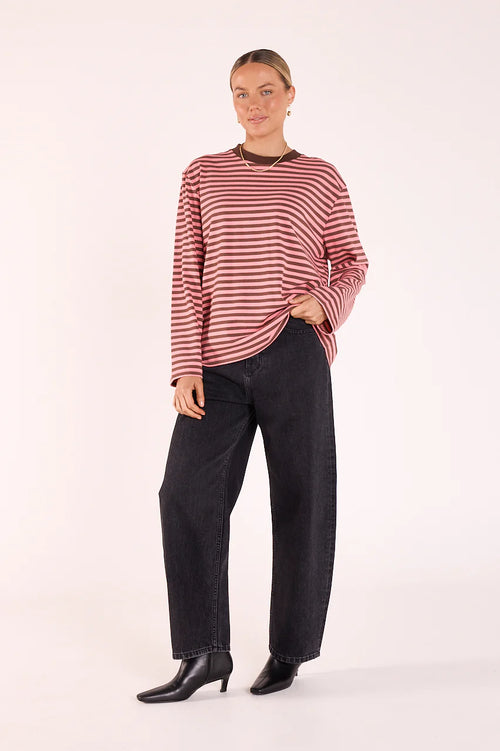 Carter Long Sleeve Tee - chocolate stripe