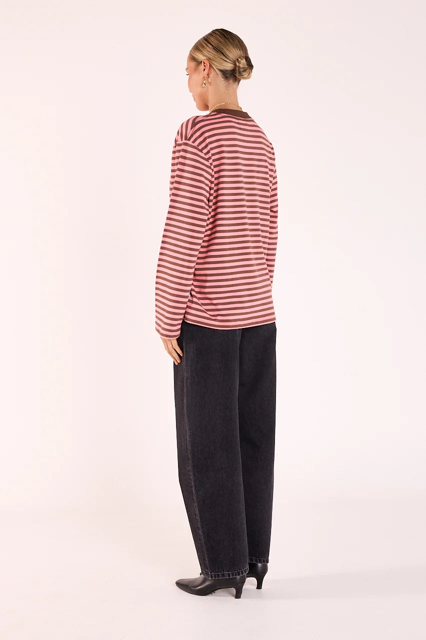Carter Long Sleeve Tee - chocolate stripe