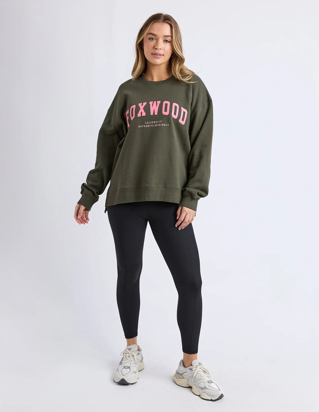 Interval Crew Dark Khaki & Coral