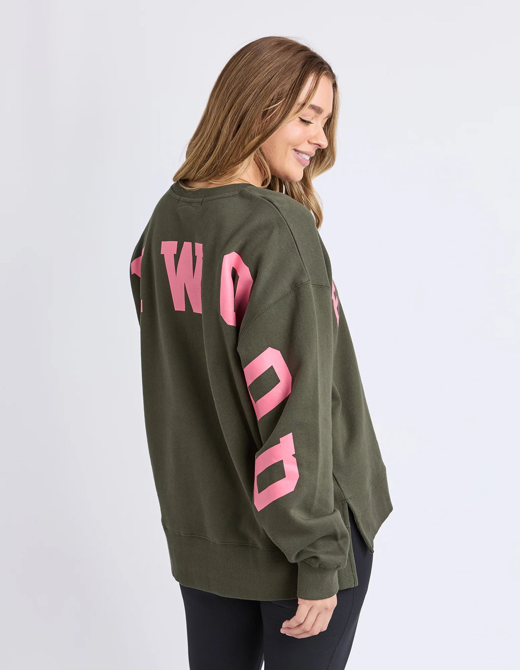 Interval Crew Dark Khaki & Coral