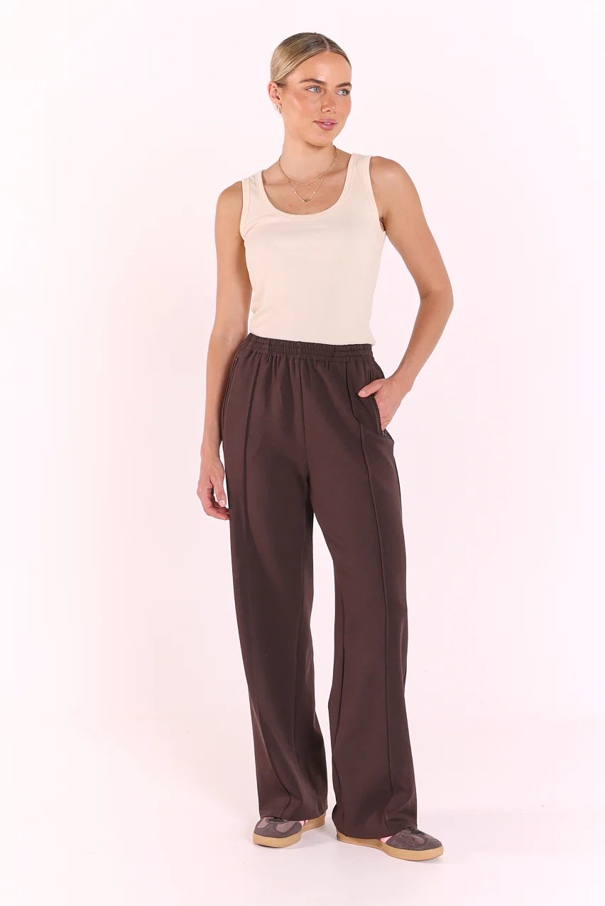 Noah Wide Pant - Dark chocolate