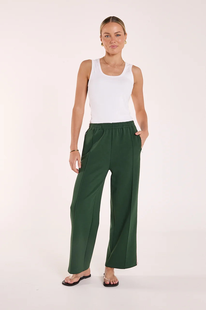 Noah Cropped Pant – Forest Pink Stripe