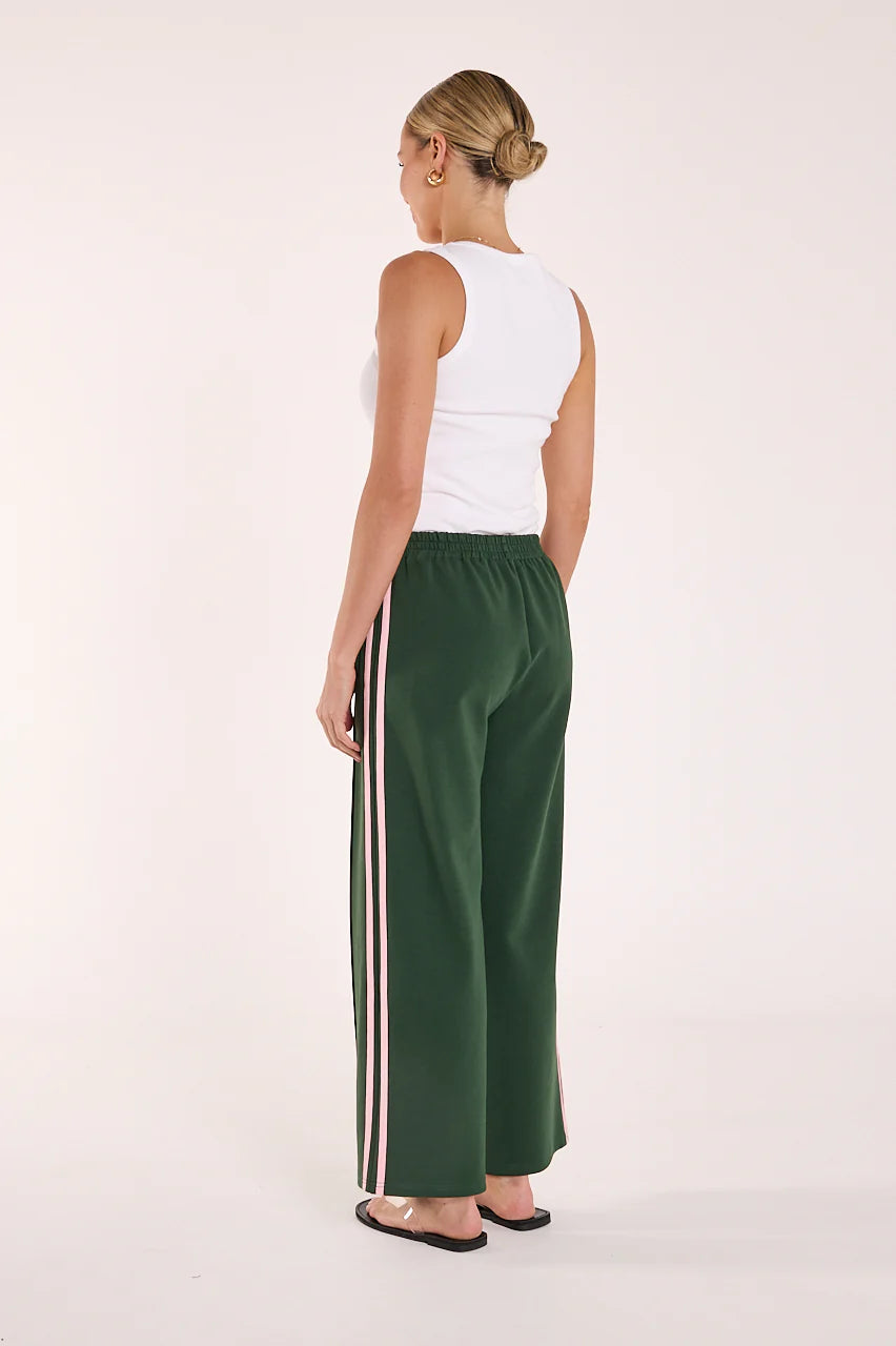 Noah Cropped Pant – Forest Pink Stripe