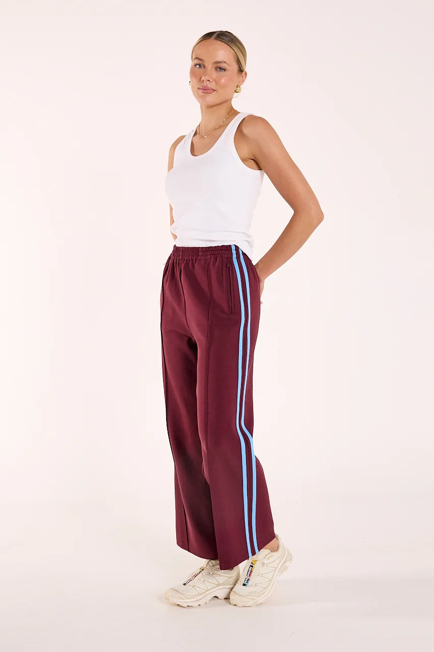 Noah Cropped Pant - Plum Blue Stripe