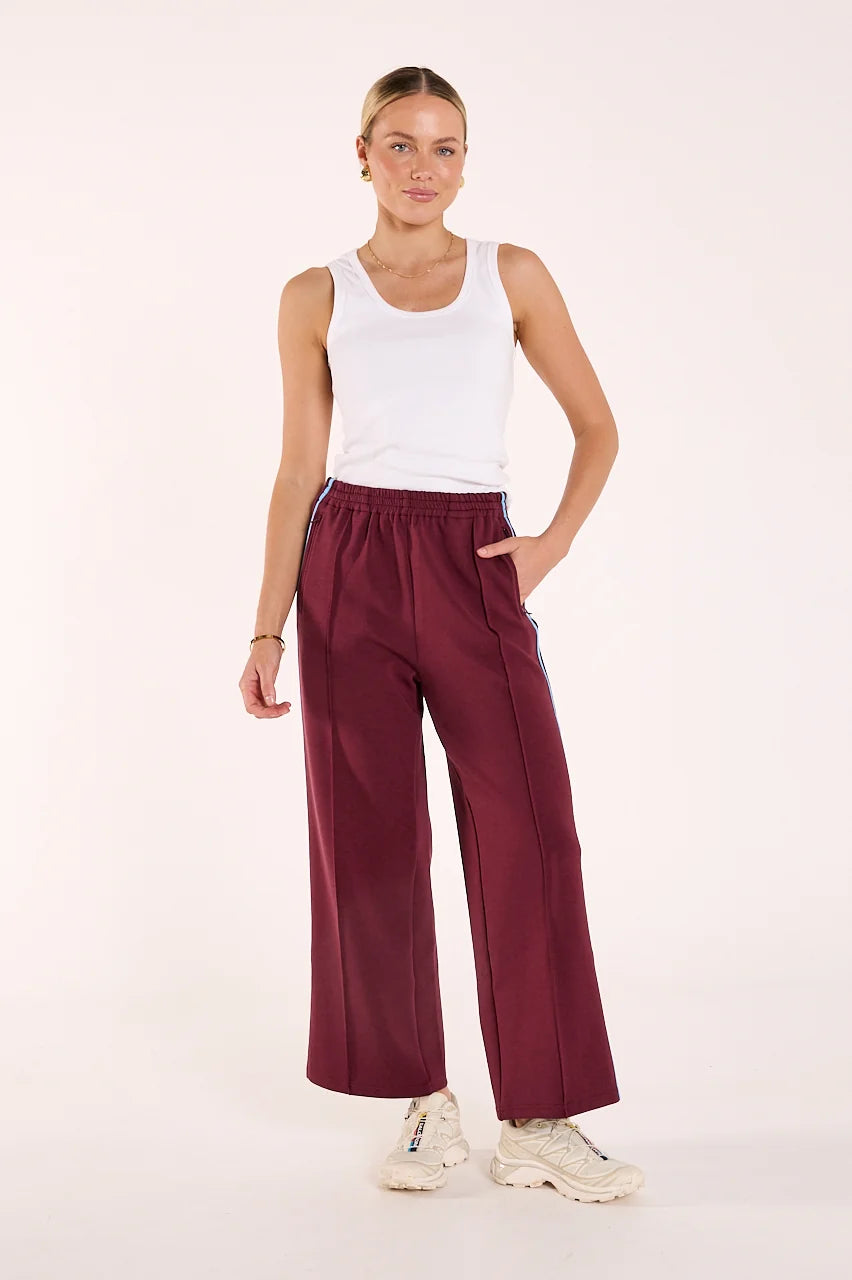 Noah Cropped Pant - Plum Blue Stripe