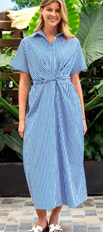 Coastal Knot Stripe Midi Dress
