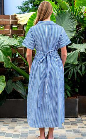 Coastal Knot Stripe Midi Dress