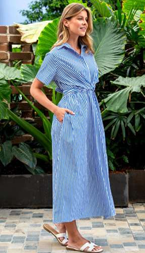 Coastal Knot Stripe Midi Dress