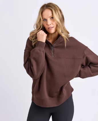 College Zip Crew - Chocolate