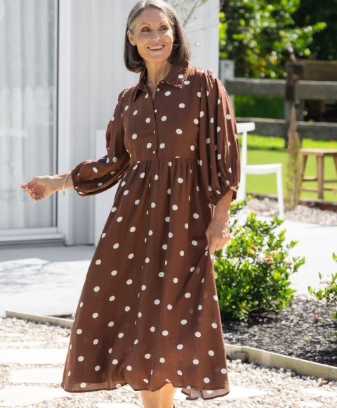 Elly Dress - Chocolate Spot