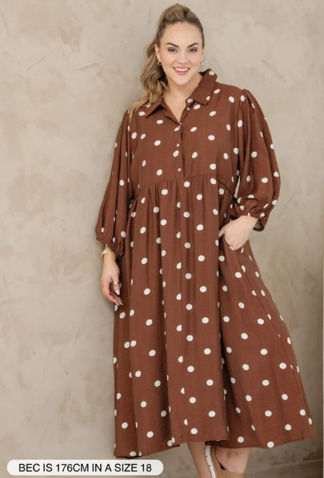 Elly Dress - Chocolate Spot