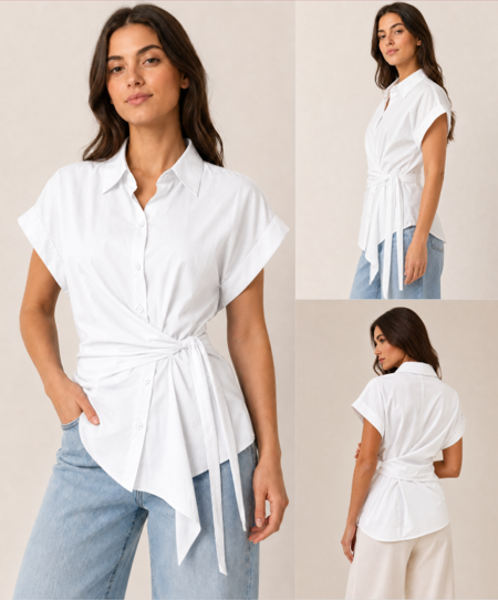 White shirt with a twist
