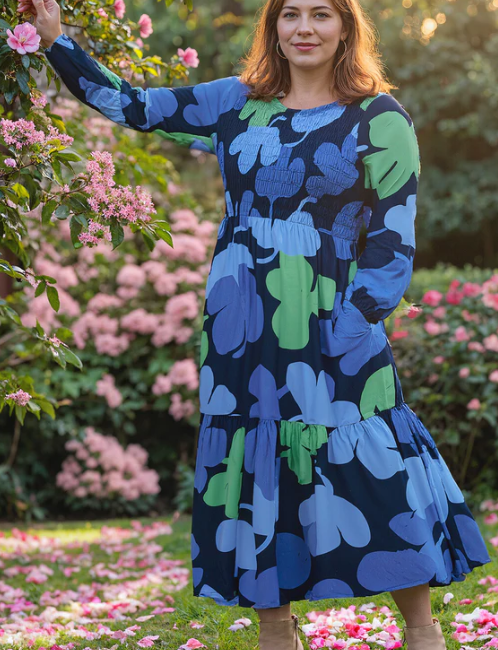 Minden Shirred Dress