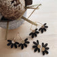 Foxie Collective - Jumbo Daisy Stud Earrings | Black + Gold |