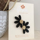 Foxie Collective - Jumbo Daisy Stud Earrings | Black + Gold |