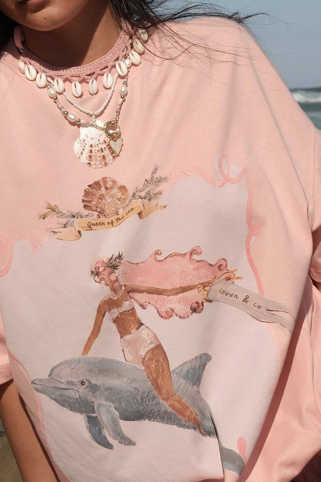 Queen of the Sea Tee - Soft Pink