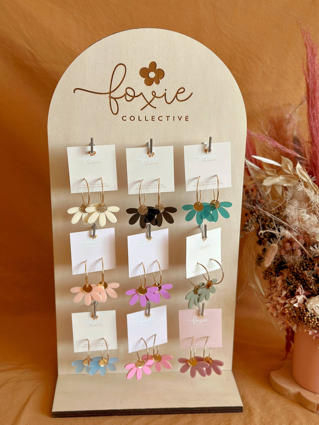 Jumbo Daisy Hoop Earrings | Sage + Gold |