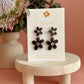 Foxie Collective - Double Daisy Dangles | Black + Gold Sparkle