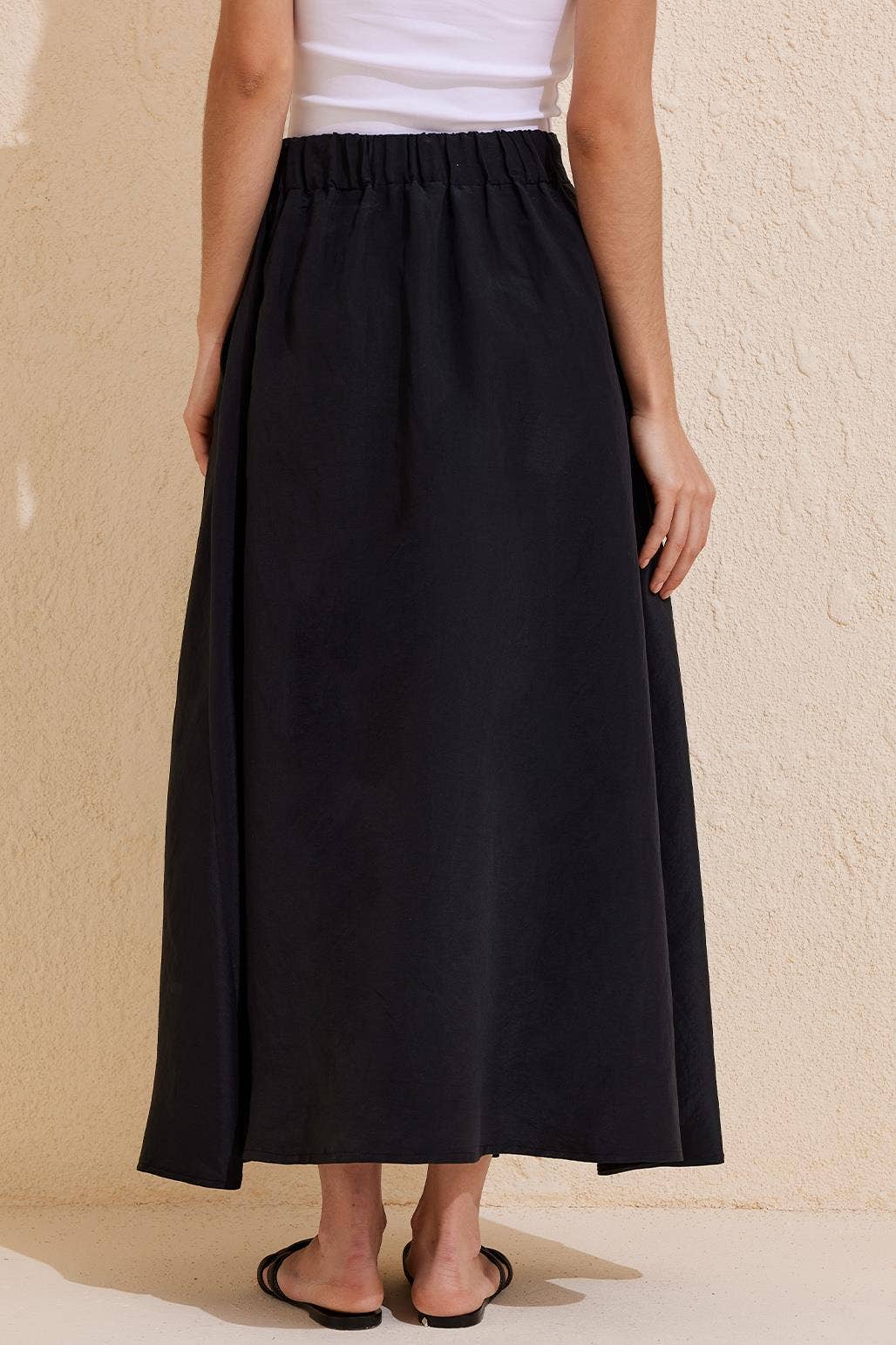 Flared Long Skirt Black: