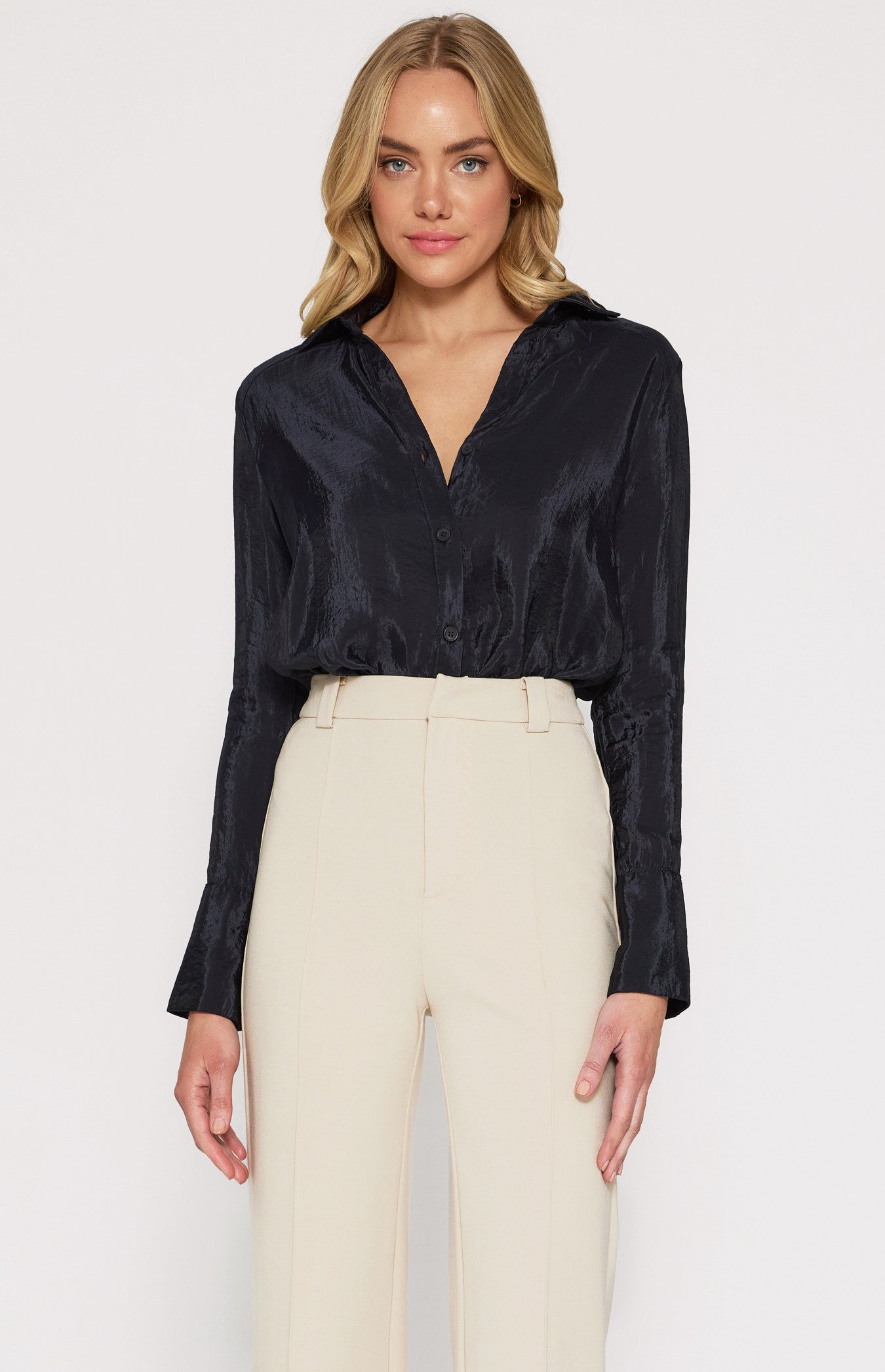 Matte Organza Button Up Shirt