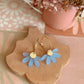 Jumbo Daisy Hoop Earrings | Frosted Blue + Gold |