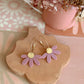 Jumbo Daisy Hoop Earrings | Dusty Lilac + Gold |